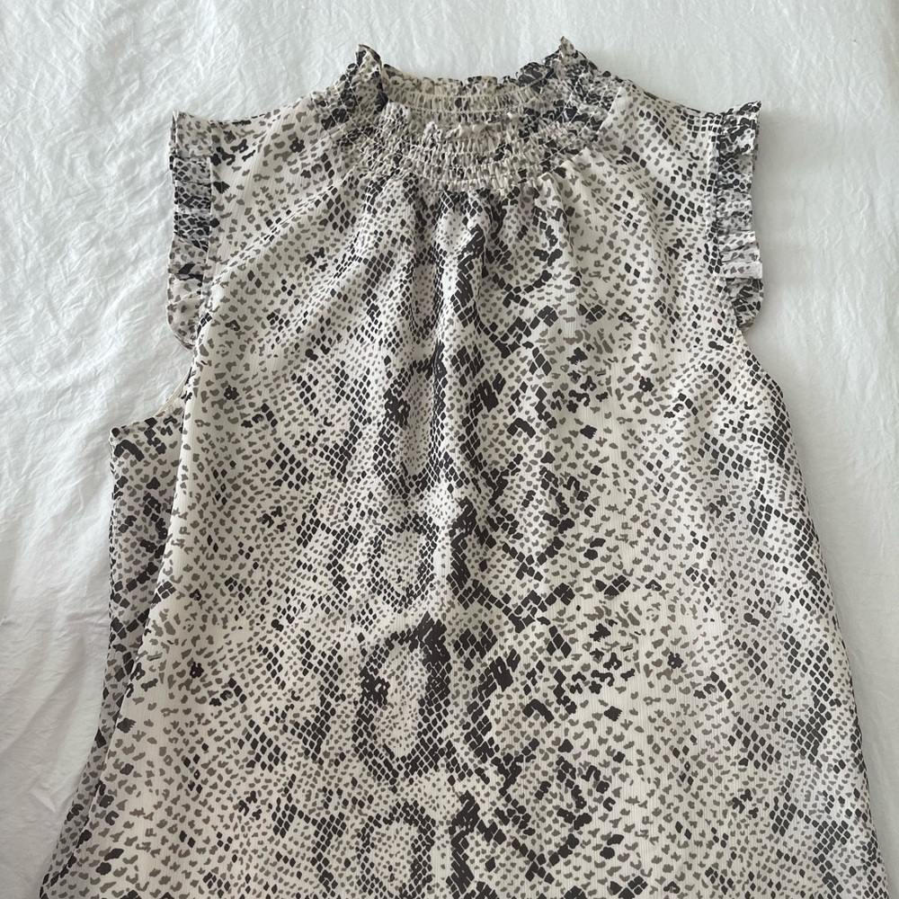 JCrew snakeskin print top